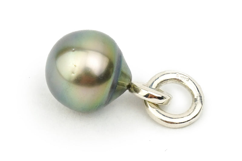 Golden Rainbow Drop Tahitian Pearl Pendant (Sterling)