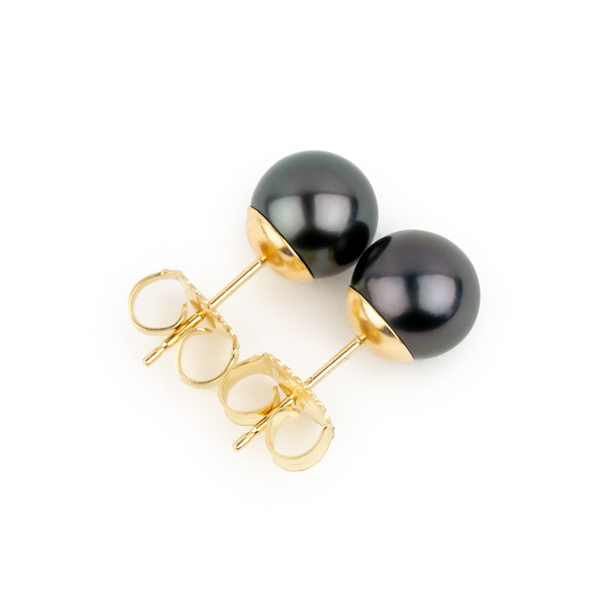 Eclipse Black 7.5-7.9mm Tahitian Pearl Stud Earrings