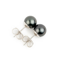Eclipse Black 7.5-7.9mm Tahitian Pearl Stud Earrings