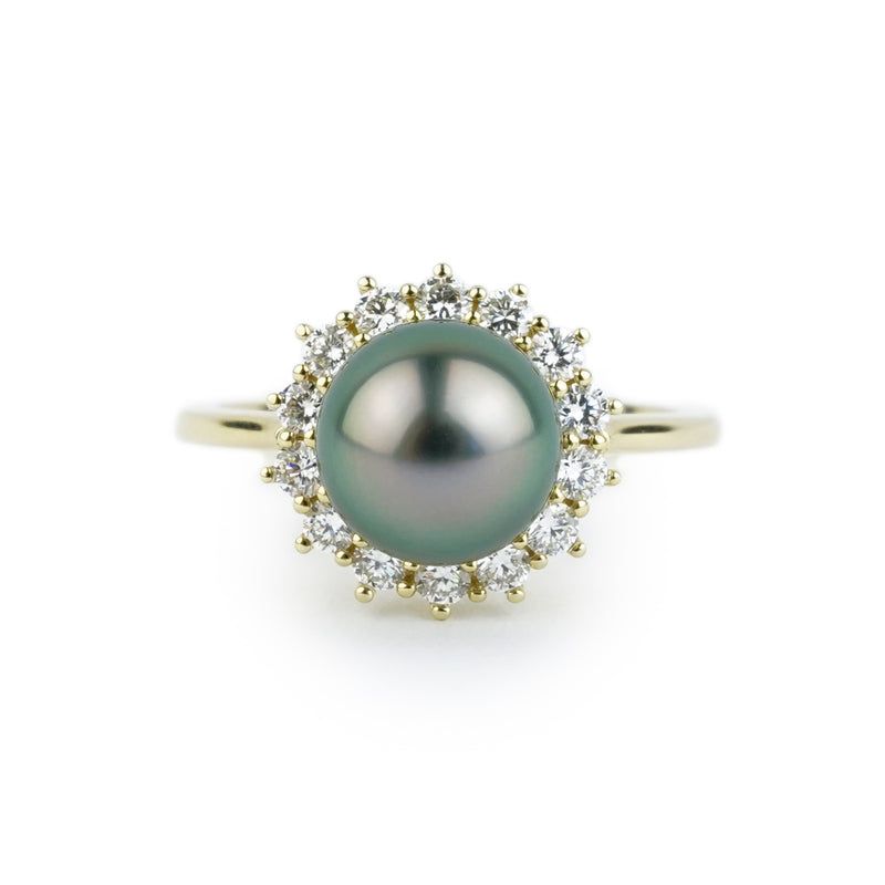 Tahitian Pearl & Diamond Soleil Ring