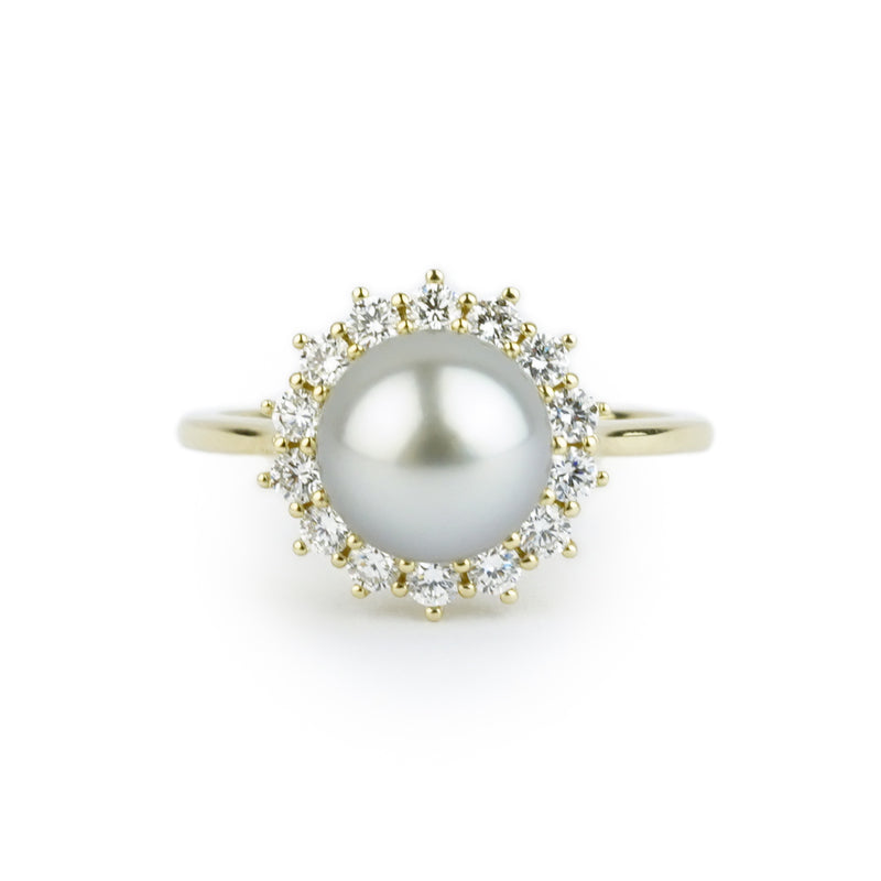 Tahitian Pearl & Diamond Soleil Ring