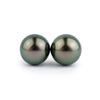 Aubergine Peacock 9.7mm Tahitian Pearl Stud Earrings