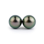 Aubergine Peacock 9.7mm Tahitian Pearl Stud Earrings