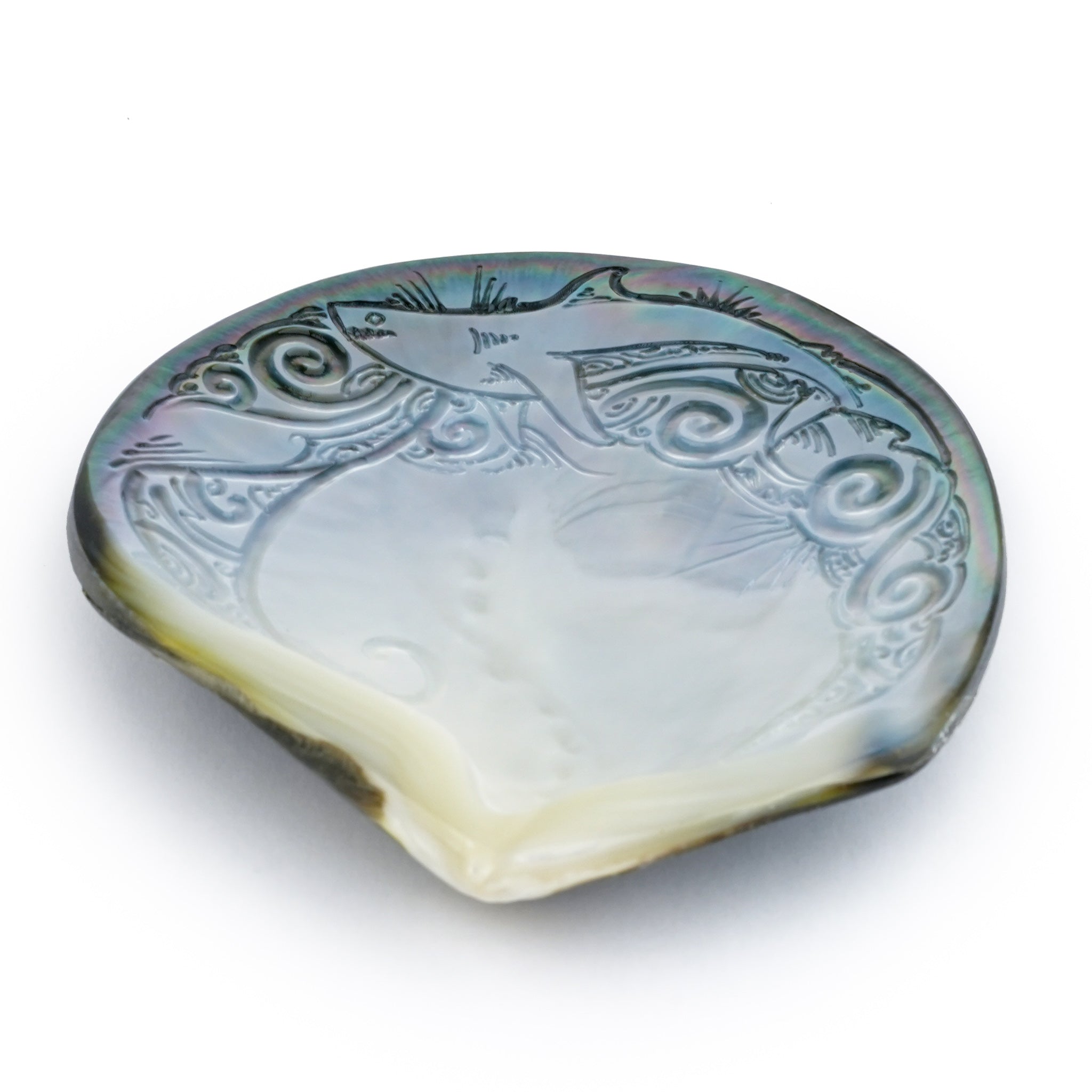 Shark Carved Blacklip Tahitian Pearl Oyster Shell – Kamoka Pearl