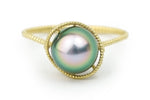 Flashy Pink Peacock Tahitian Pearl Mermaid Ring