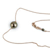 Coppery Pink 9.2mm Tahitian Pearl Solitaire Necklace on 14K Rose Gold