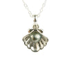 Tahitian Keshi Pearl Sterling Silver Seashell Necklace