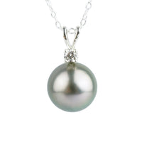 Tahitian Pearl & Diamond Silvery Pink Étoile Necklace on Sterling Silver