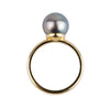 Blue Rainbow 9.6mm Tahitian Pearl Ring on 14k Yellow Gold