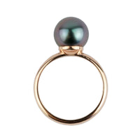 Lavender-Blue 9.8mm Tahitian Pearl Ring on 14k Rose Gold