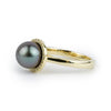 Tahitian Pearl & Diamond Halo Ring