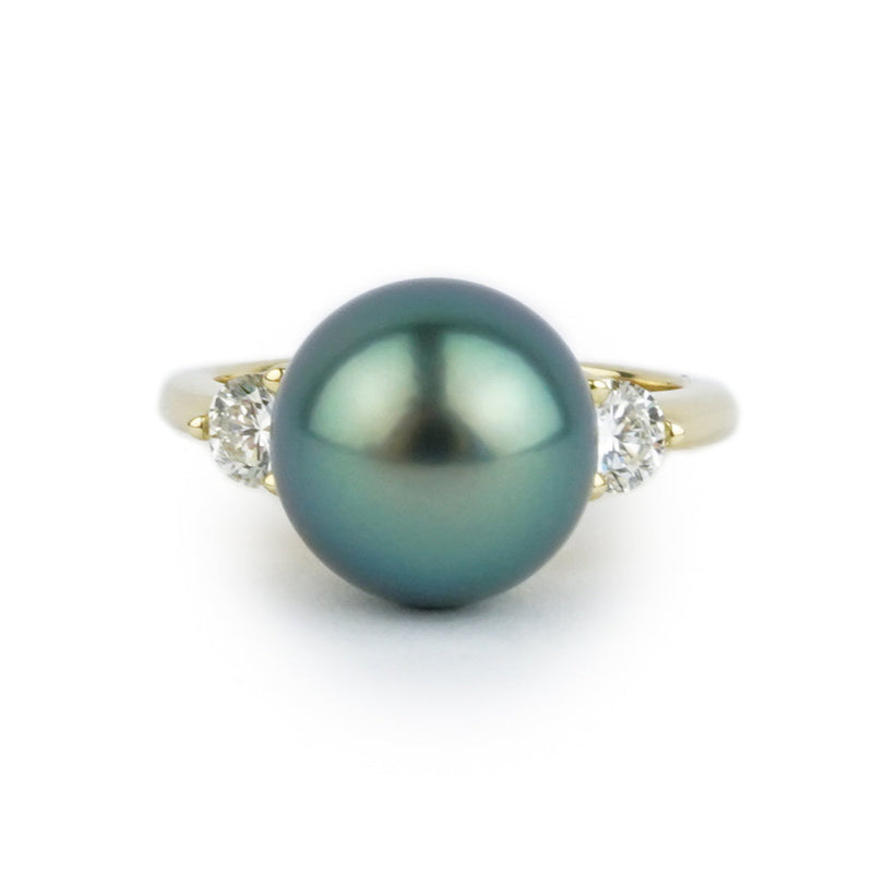 Tahitian Pearl & Diamond Bisou Ring