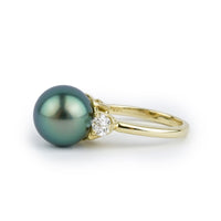 Tahitian Pearl & Diamond Bisou Ring