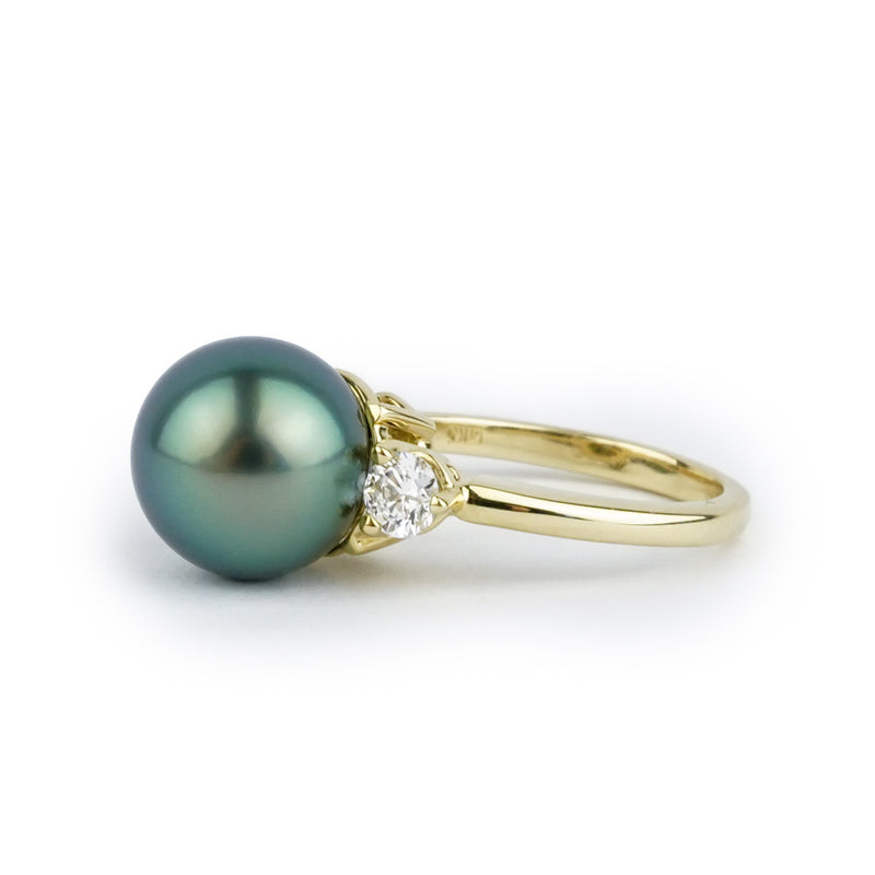 Tahitian Pearl & Diamond Bisou Ring