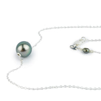 Aqua-Pink 9.2mm Tahitian Pearl Solitaire Necklace on Sterling Silver