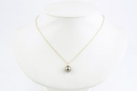 Golden Pink Tahitian Pearl & Diamond Halo Necklace