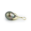 Forest Green 10.3mm Rainbow Drop Tahitian Pearl Pendant