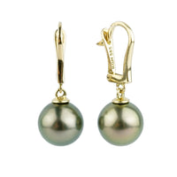 Golden Green Tahitian Pearl Lever Backs