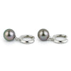 Pink-Green Peacock Tahitian Pearl Hoop Earrings on Sterling Silver