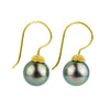 18K Bali Pink Peacock Tahitian Pearl Hook Earrings