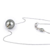 Silvery 10.2mm Tahitian Pearl Solitaire Necklace on 14K White Gold
