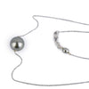 Silvery 10.2mm Tahitian Pearl Solitaire Necklace on 14K White Gold
