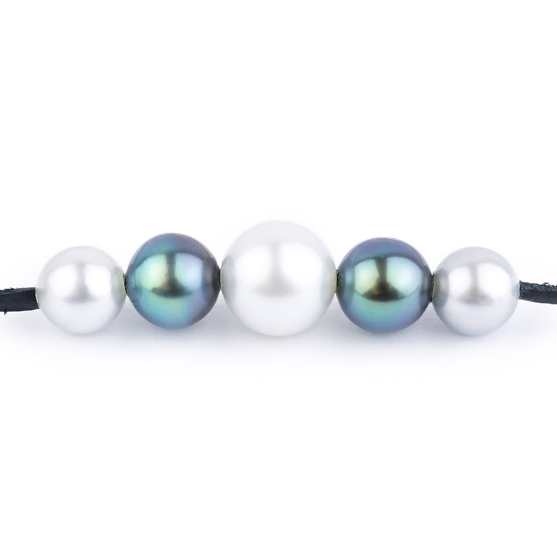 Quintuple Blue-Green 9.2-12mm Mana Pearl Necklace