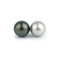 Black & White 8.5mm Tahitian Pearl Stud Earrings