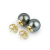 Dark Silvery 9.6-9.9mm Tahitian Pearl Stud Earrings