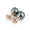 Dark Silvery 9.6-9.9mm Tahitian Pearl Stud Earrings