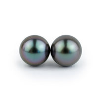 Lavender-Blue 9.3-9.8mm Tahitian Pearl Stud Earrings