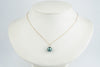 Blue-Green Tahitian Pearl & Diamond Toru Necklace on 14K Rose Gold