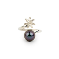 Tiaré Sterling Silver Tahitian Pearl Ring