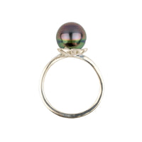 Tiaré Sterling Silver Tahitian Pearl Ring