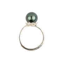 Tiaré Sterling Silver Tahitian Pearl Ring