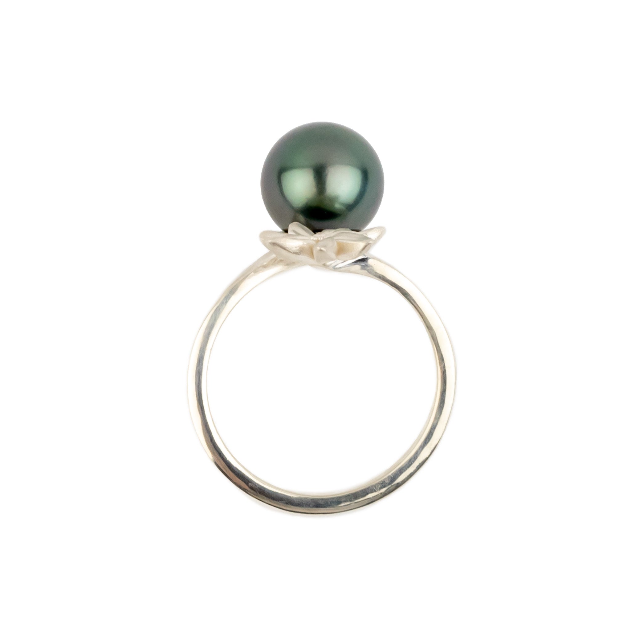 Tiaré Sterling Silver Tahitian Pearl Ring