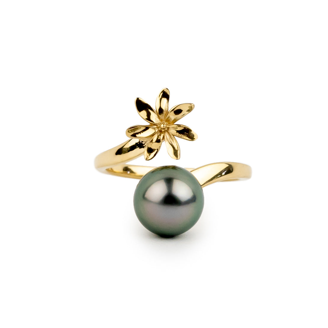 Tiaré 14K Gold Tahitian Pearl Ring