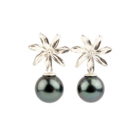 Tiaré Sterling Silver Tahitian Pearl Dangle Earrings