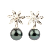 Tiaré Sterling Silver Tahitian Pearl Dangle Earrings