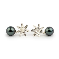 Tiaré Sterling Silver Tahitian Pearl Dangle Earrings