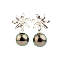 Tiaré Sterling Silver Tahitian Pearl Dangle Earrings