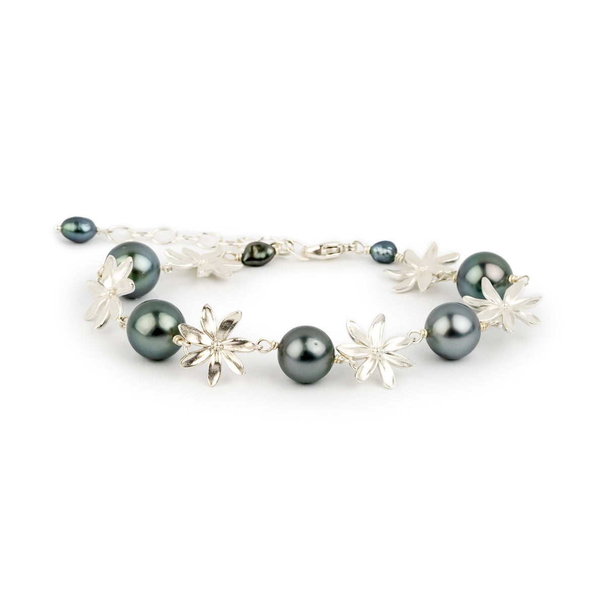 Tiaré Sterling Silver Tahitian Pearl Bracelet