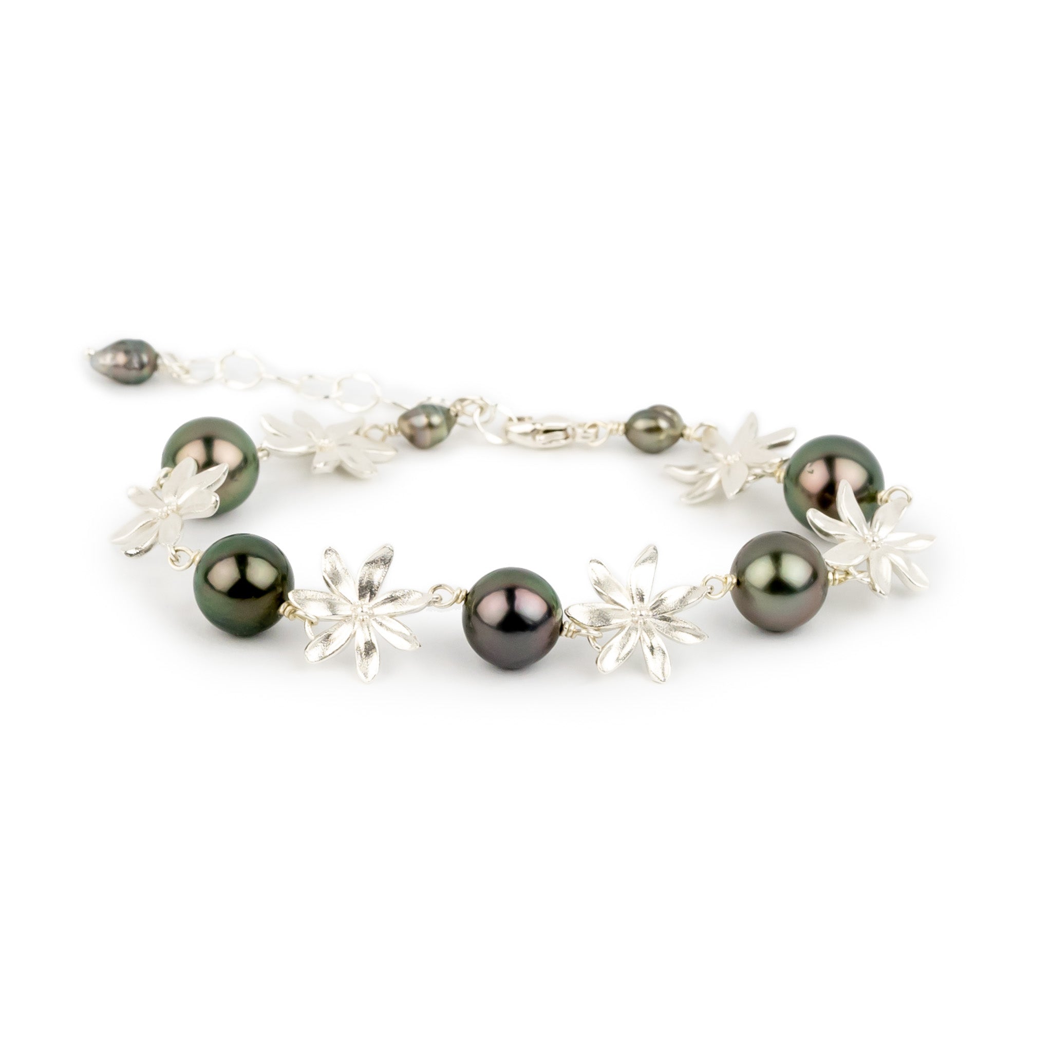 Tiaré Sterling Silver Tahitian Pearl Bracelet