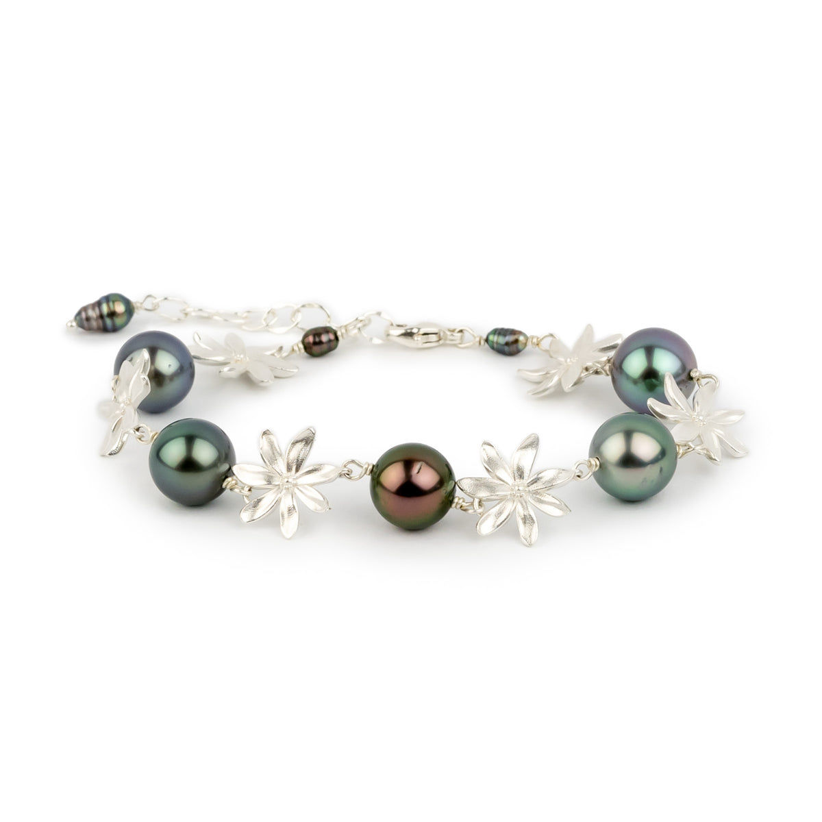 Tiaré Sterling Silver Tahitian Pearl Bracelet