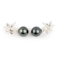 Tiaré Sterling Silver Tahitian Pearl Dangle Earrings