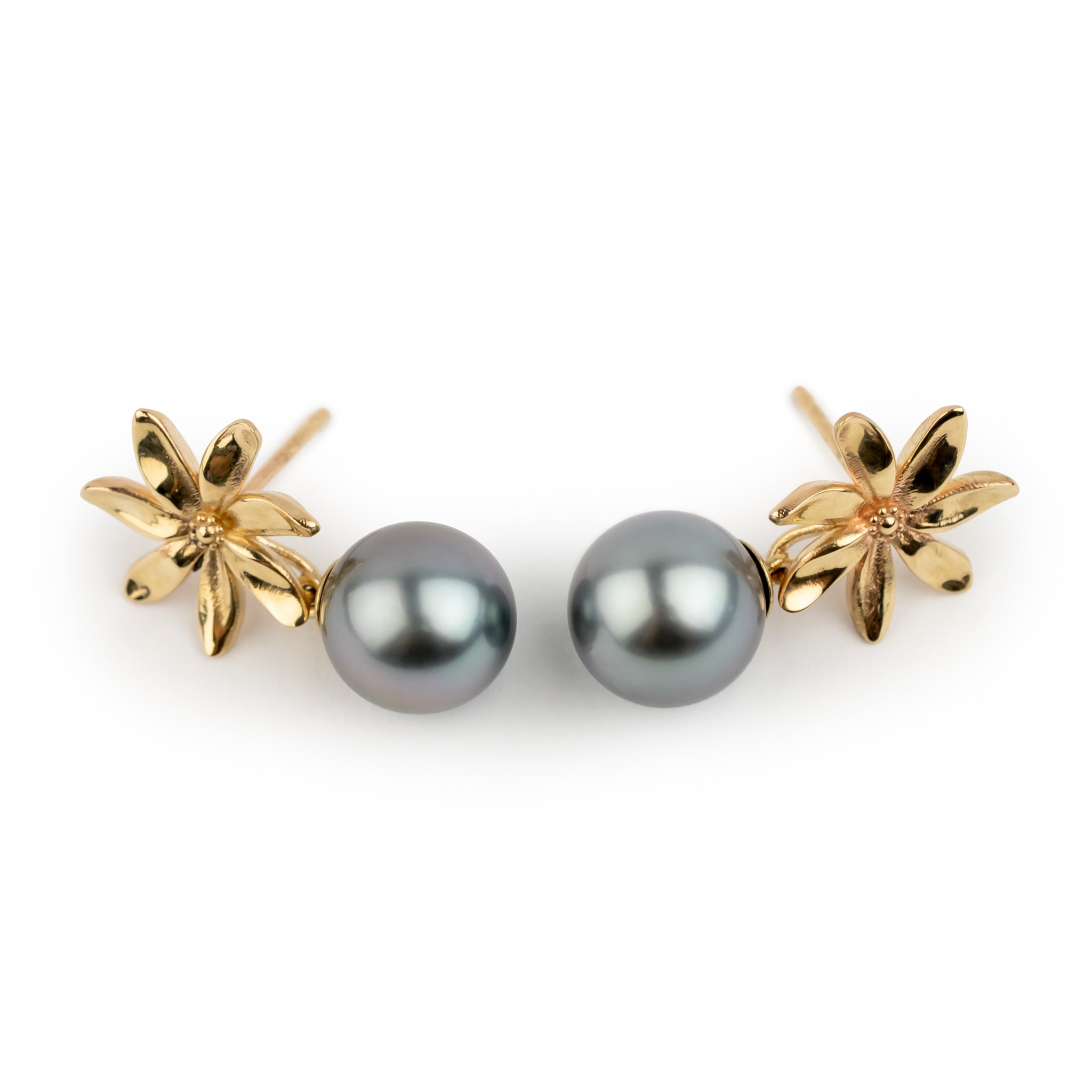 Tiaré 14K Gold Tahitian Pearl Dangle Earrings