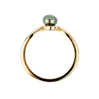 Tahitian Keshi Pearl & Diamond Sunrise Ring
