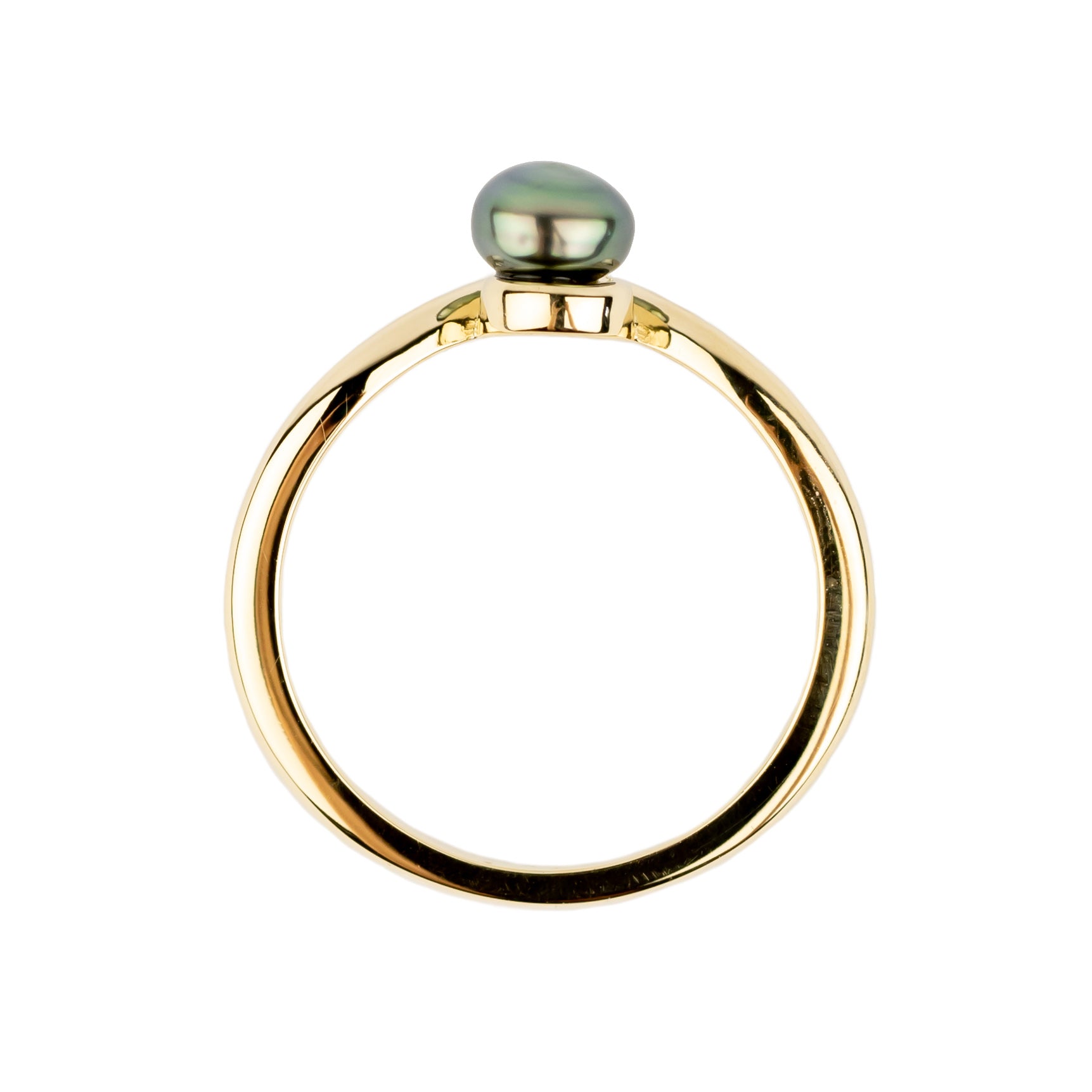 Tahitian Keshi Pearl & Diamond Sunrise Ring