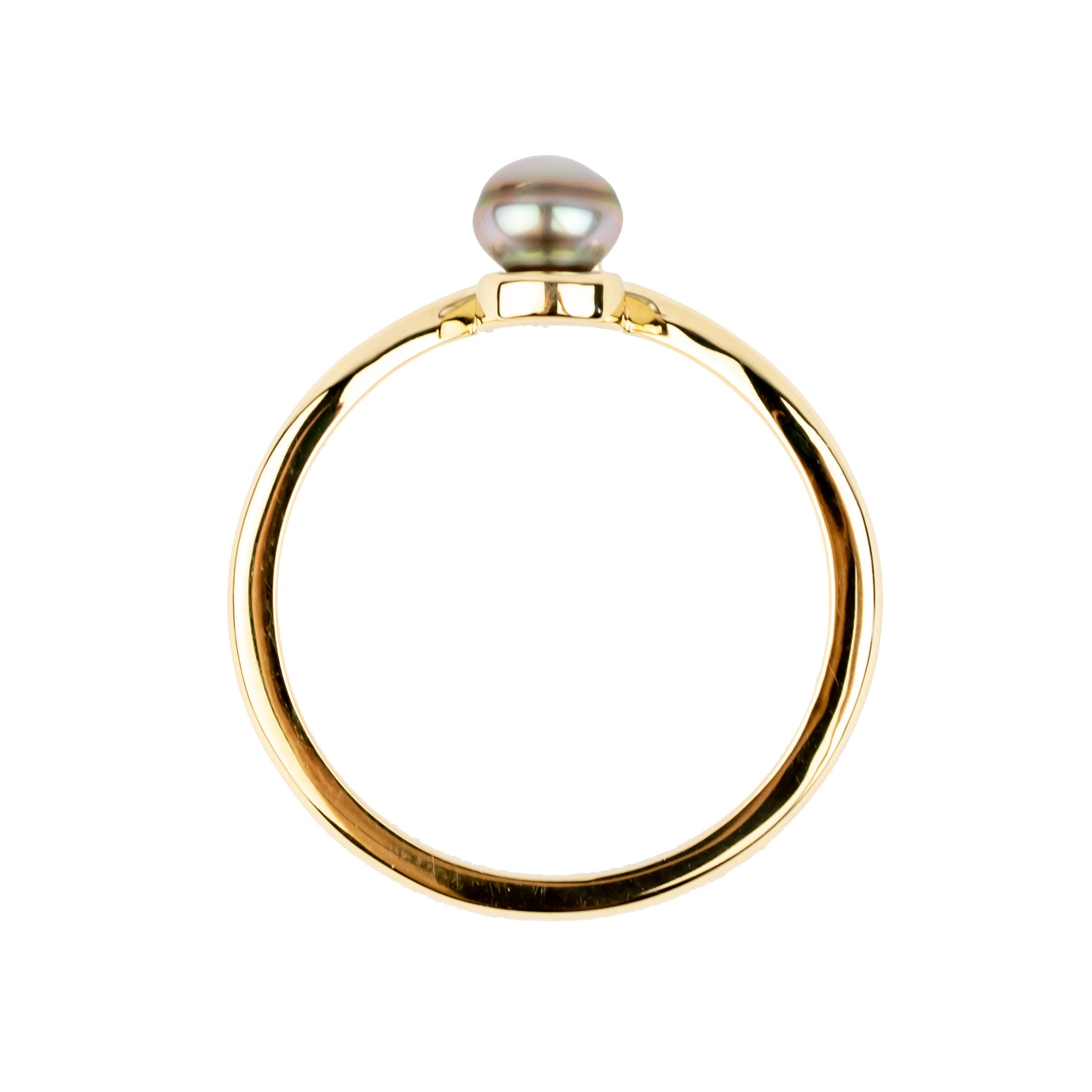 Tahitian Keshi Pearl & Diamond Sunrise Ring