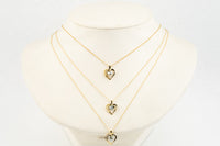 Gold Heart Tahitian Pearl Keshi Necklace